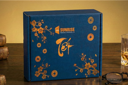 Xưởng sản xuất bao bì Tết, Bao bì Sunrise, In hộp cứng cao cấp, Thùng carton đựng quà Tết