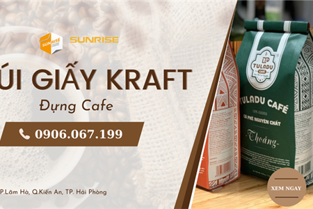Sản xuất  túi giấy Craft đựng cafe chất lượng cao